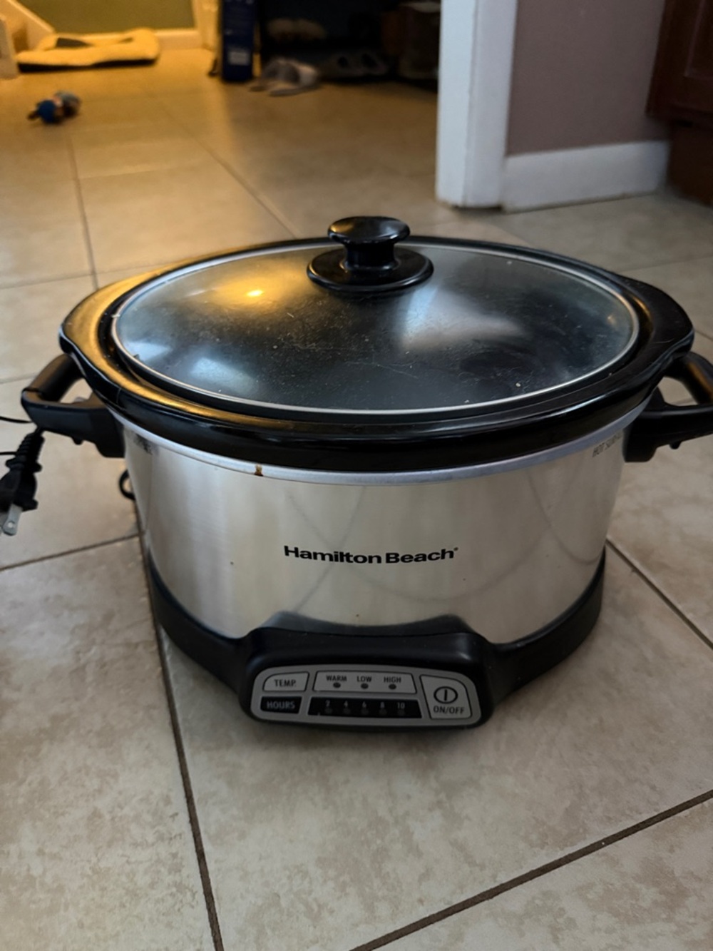 Hamilton Beach Stainless Steel Slow Cooker with Black Trim